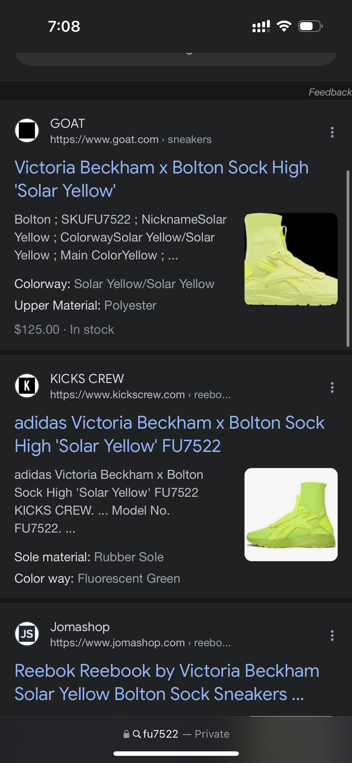Reebok Yellow Green High Rubber Shoes BOLTON SOCK VB Unisex (FU7522) - Phase-out Model