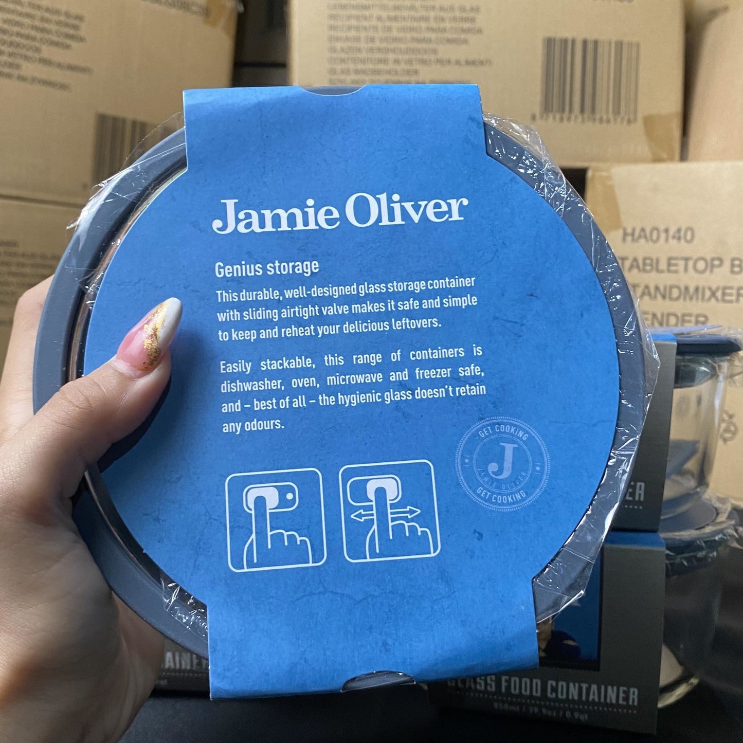 Jamie Oliver Glass Storage Round - 850ml