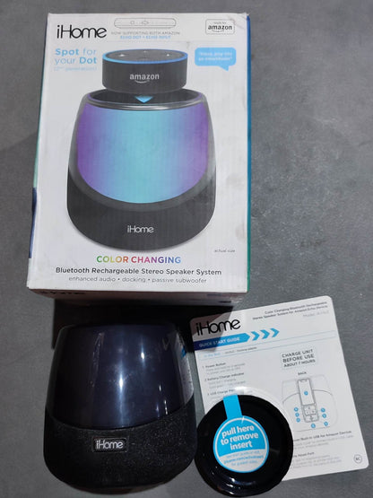 Amazon iHome iAV5 Color Changing Bluetooth Rechargeable Speaker 4 Echo Dot Alexa Accessories