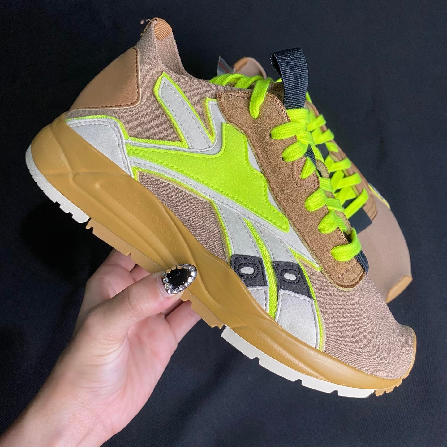 Reebok Brown/Yellow Green Rubber Shoes BOLTON SOCK VB LO Unisex (FU7551) - Phase-out Model