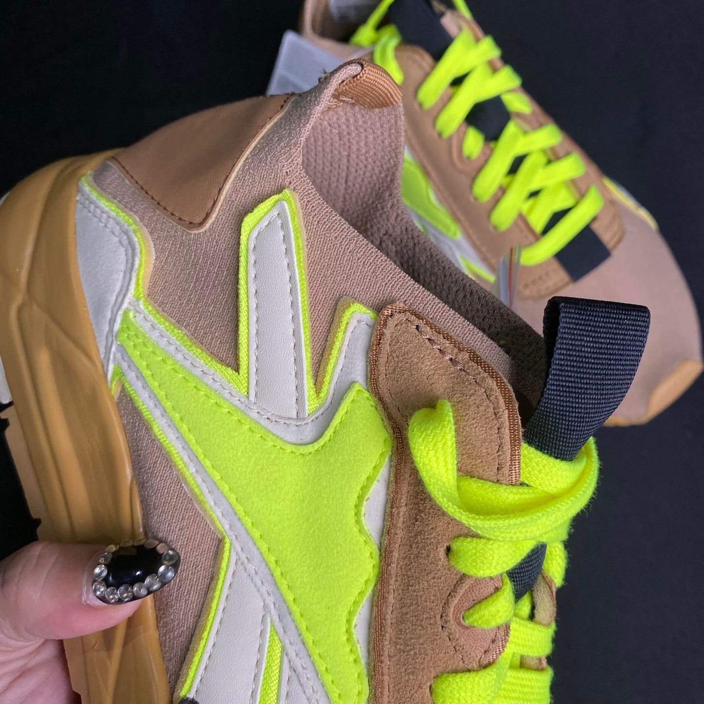 Reebok Brown/Yellow Green Rubber Shoes BOLTON SOCK VB LO Unisex (FU7551) - Phase-out Model