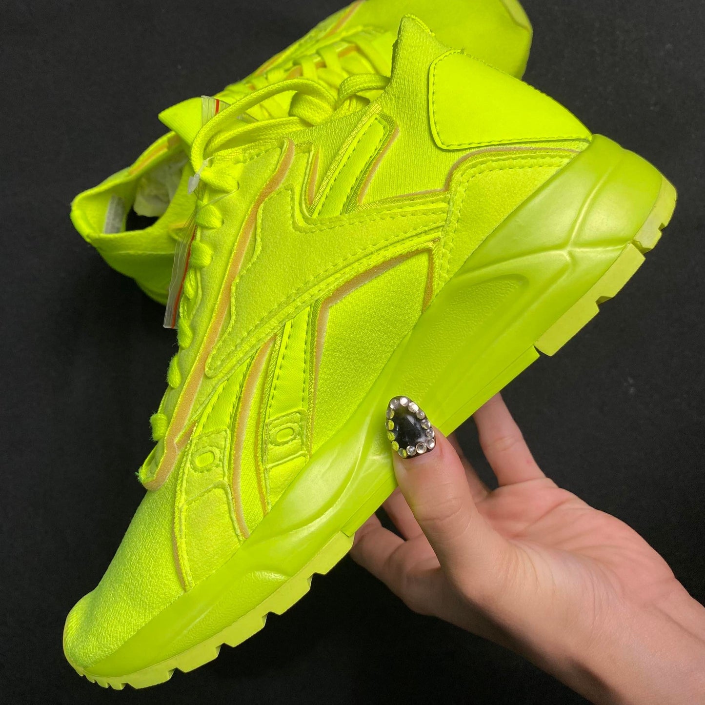 Reebok Yellow Green Rubber Shoes Bolton Sock VB LO Unisex (FU7554) - Phase-out Model