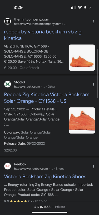 Reebok Orange Rubber Shoes ZIG VB Unisex (GY1568) - Phase-out Model