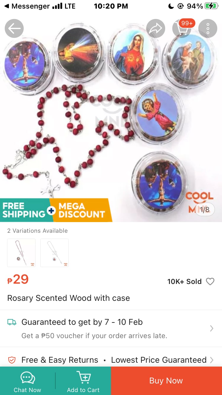 Scented Wooden Rosary with Acrylic Case (Assorted Color)