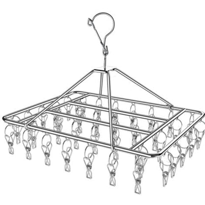 [A1-128] Stainless Steel Clothes Hanger - 40 Clips
