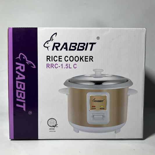 Rabbit Rice Cooker 1.5 liters Chrome type RRC 1.5LC