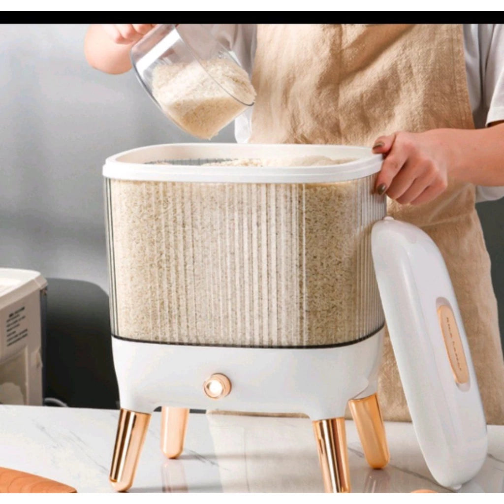 [A1-073] Fashion Press Rice Bucket Aesthetic Food Storage Container