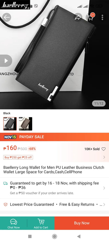 (W2YK1C)Baellerry SW002 ORIGINAL Long Wallet Men Can Women Best Seller Baeller