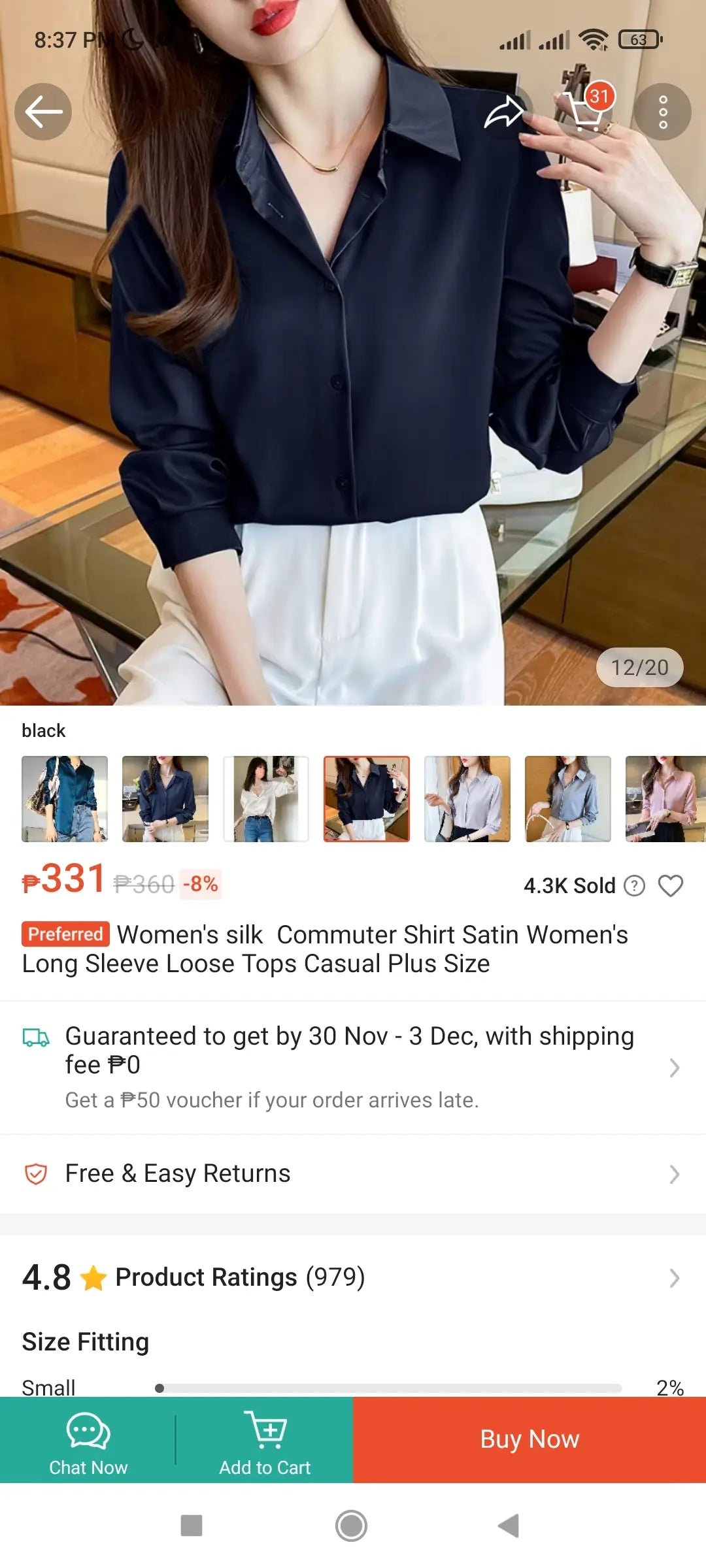 (0MSOX)Retro Satin Shirt Female Loose Long-Sleeved Shirt
