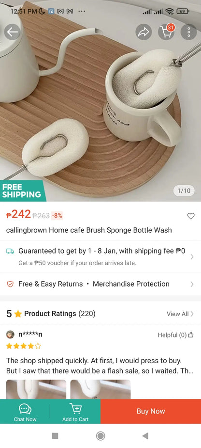 Replaceable Sponge Cleaning Brush