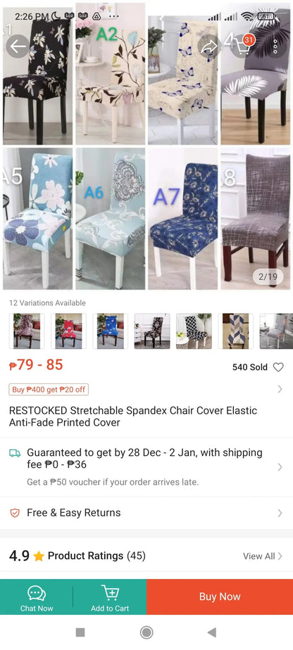 (XRYMR)Printed Chair Cover Home Stool Protector