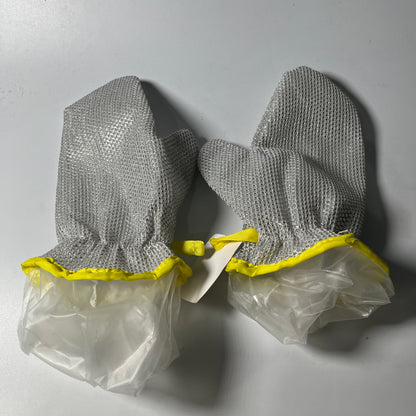 Kitchen Silver Wired Dishwashing Thicken Gloves (1 Pair)