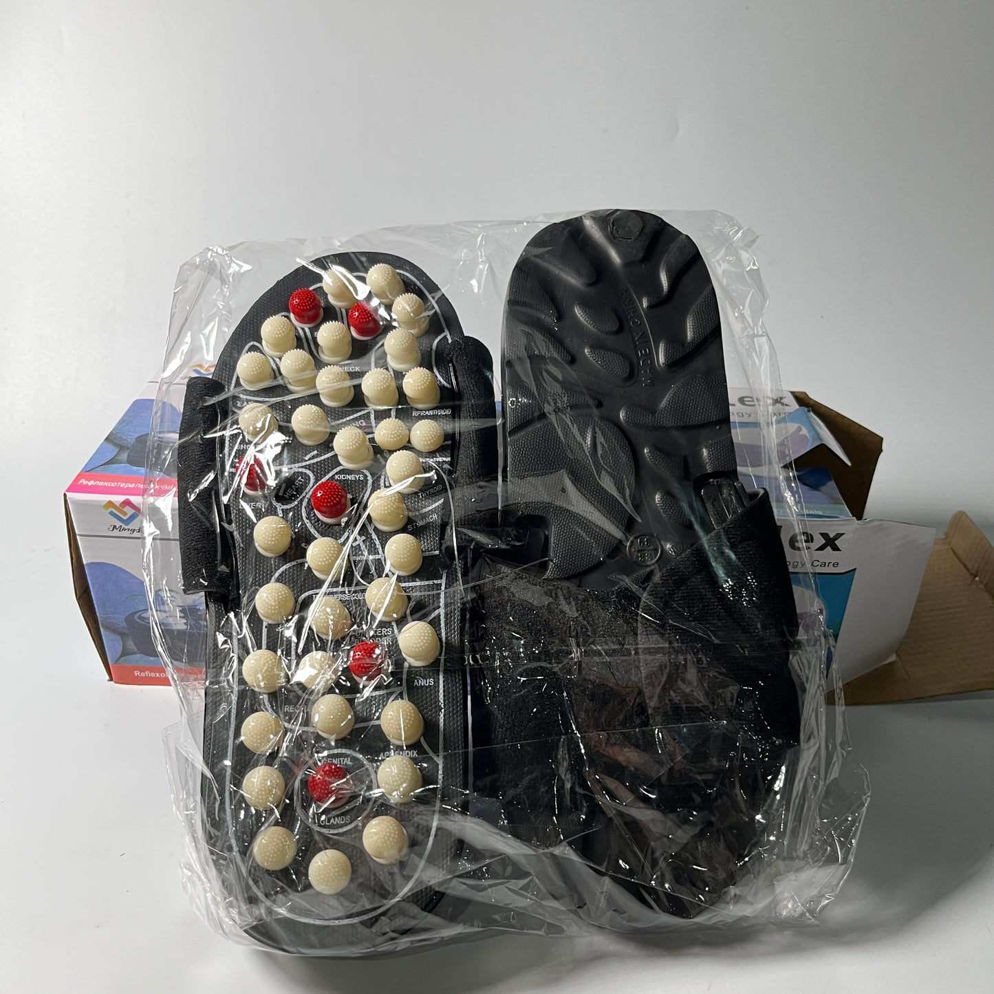 [A1-925] MingLi Foot Reflex Reflexology Care Massage Slippers - Size: 38/39