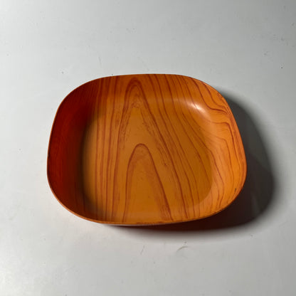 [A1-420] Wooden Design Plastic Square Plate 15cm