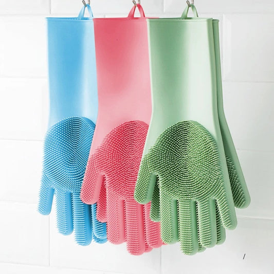 Silicone Scrubber Dishwashing Gloves
