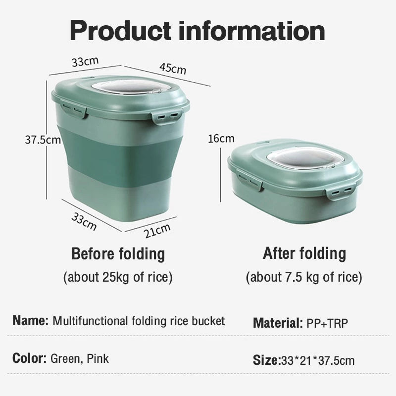 Foldable Rice Storage Box (up to 25kg of Rice)