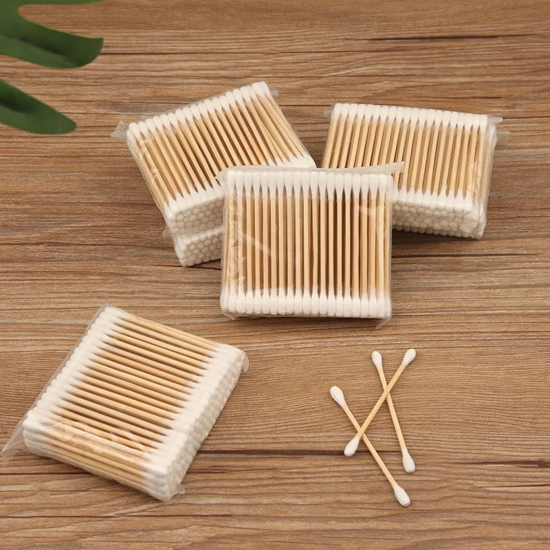 Doube Head Cotton Swab Buds Bambook Stick