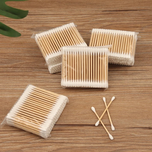 Doube Head Cotton Swab Buds Bambook Stick