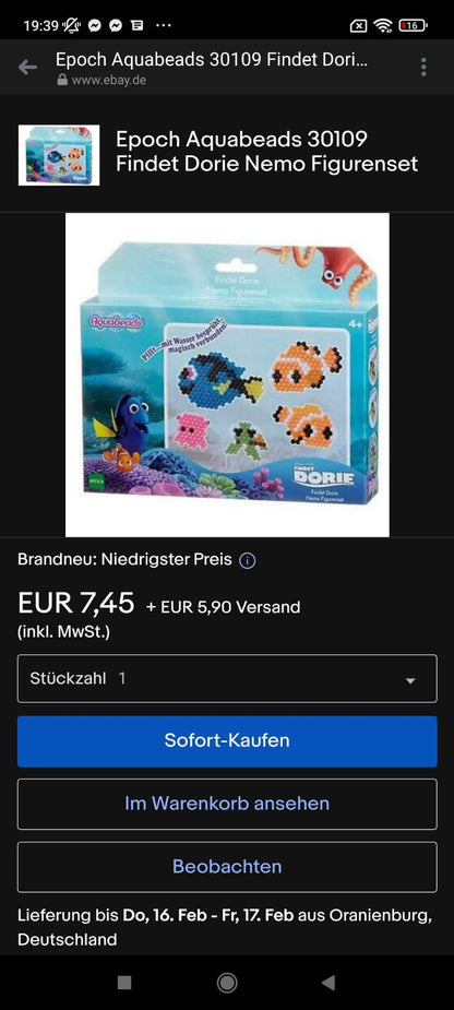 (AQUA) Aquabeads Findet Dorie Figurenset