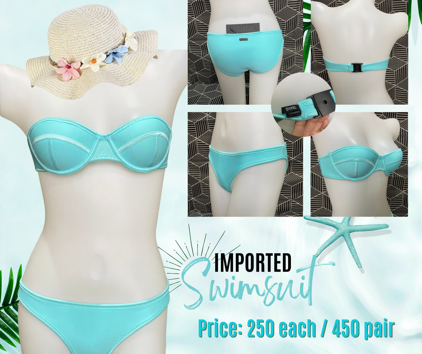 Authentic Australian Triangl Swimwear Swimsuit - BELLA - BLUE HEAVEN - TOP