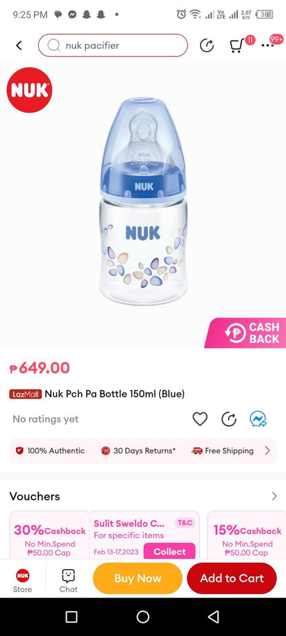 NUK Baby Bottle Anti-Colic 2pcs Teats - 150ml