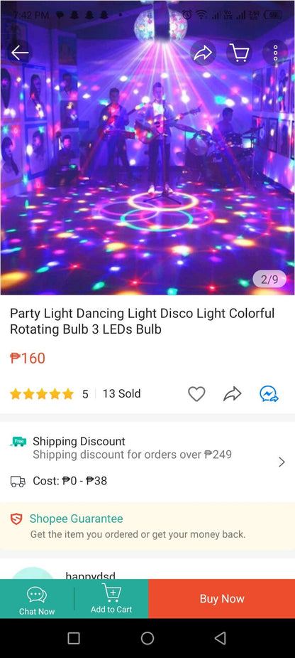(Discolight)LED Full Color Rotating Lamp with ON and OFF Socket Dispenser