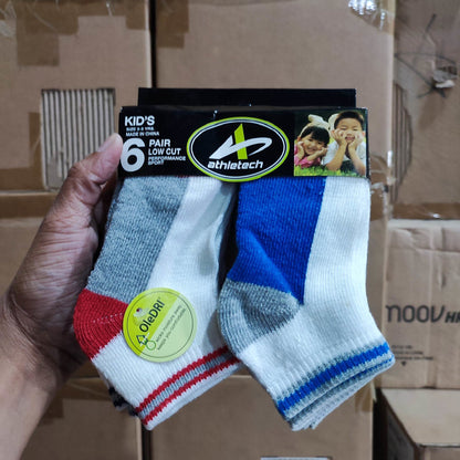 Athletech Kids Socks Mix Color Size: 3-5 Yrs Old Low Cut 6pairs (LWJSO00029) - International Mall Pull-out