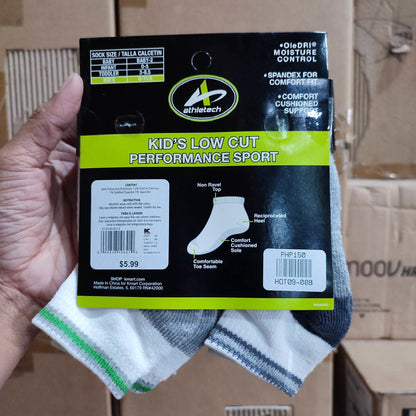 Athletech Kids Socks Mix Color Size: 3-5 Yrs Old Low Cut 6pairs (LWJSO00029) - International Mall Pull-out