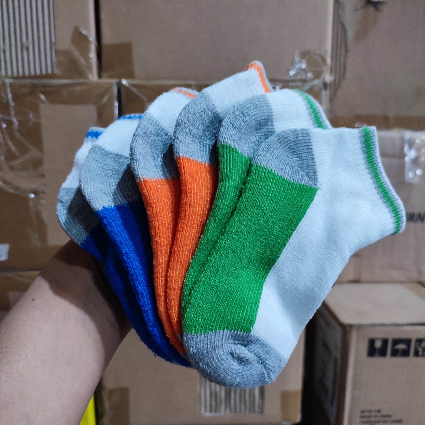 Athletech Kids Socks Mix Color Size: 3-5 Yrs Old Low Cut 6pairs (LWJSO00029) - International Mall Pull-out
