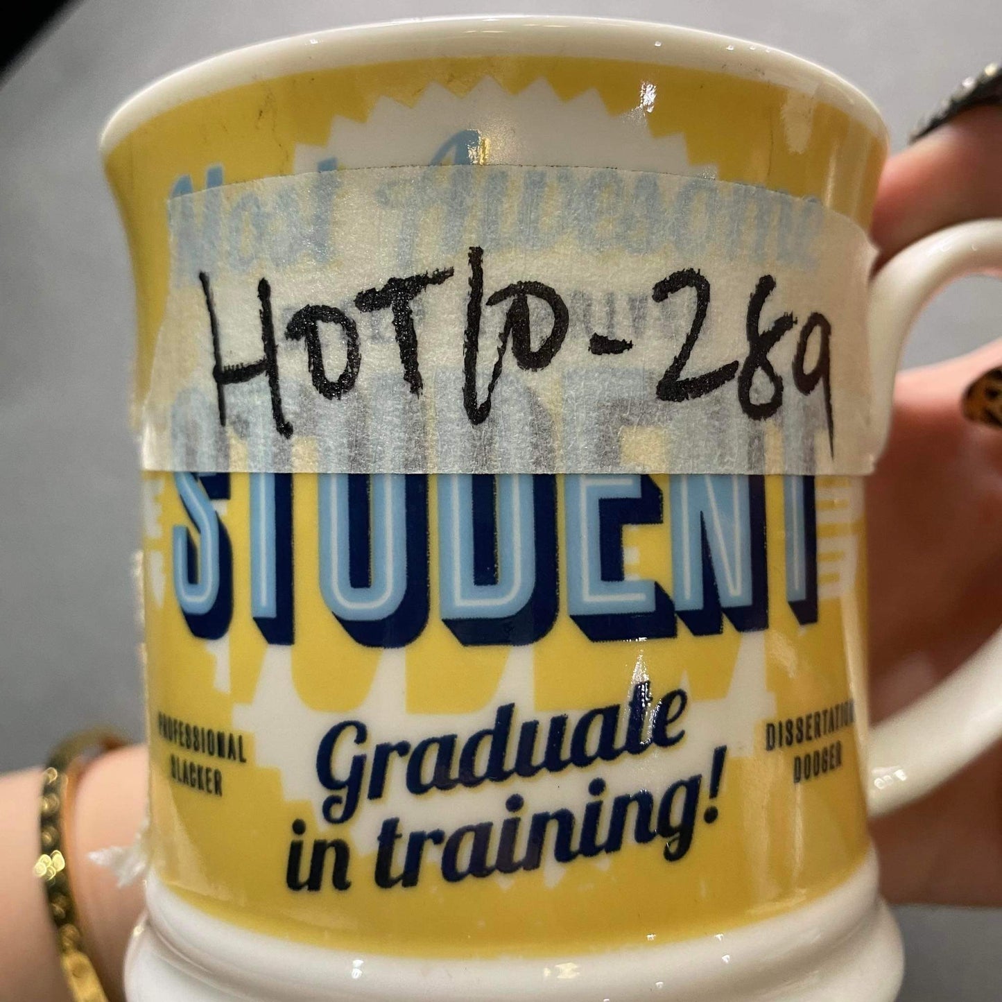 Glass Mug - White & Yellow