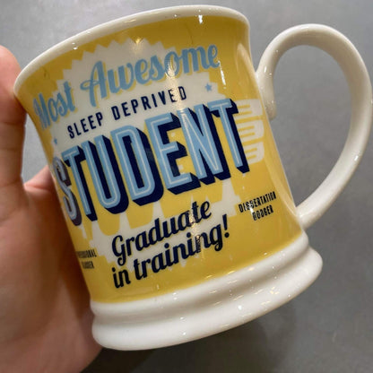 Glass Mug - White & Yellow