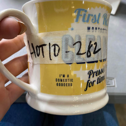 Glass Mug - White & Yellow
