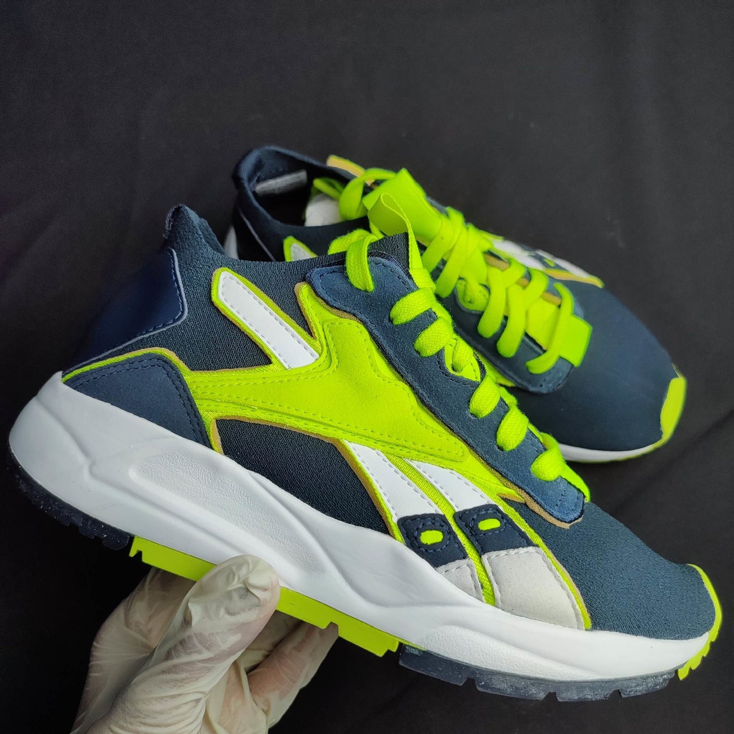 Reebok Blue/Yellow Green Rubber Shoes Bolton Sock VB LO Unisex (FU7555) - Phase-out Model