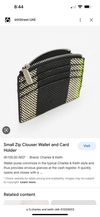 Charles & Keith Coin Purse (Black/Green)