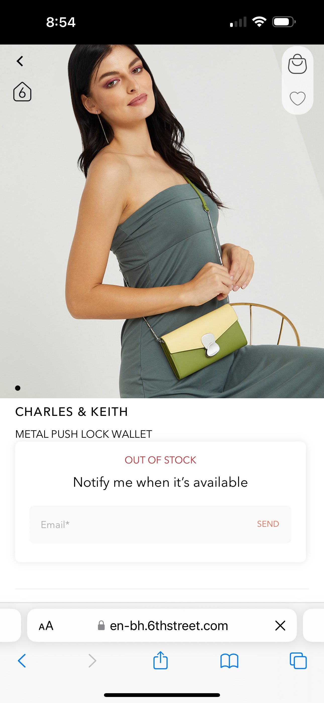 Charles & Keith Small Sling Wallet Bag (Yellow)