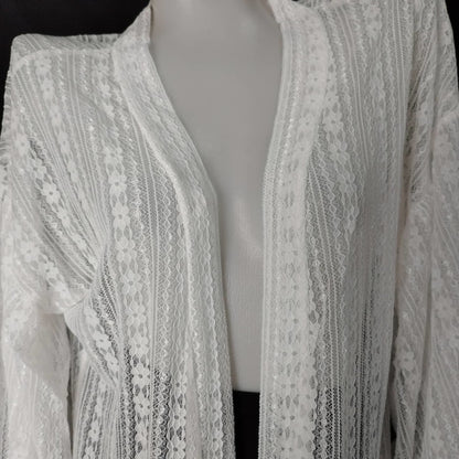 Women Beach Lace Cardigan Longsleeve Open Front