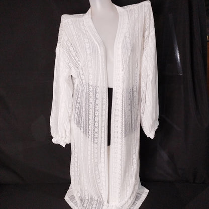Women Beach Lace Cardigan Longsleeve Open Front