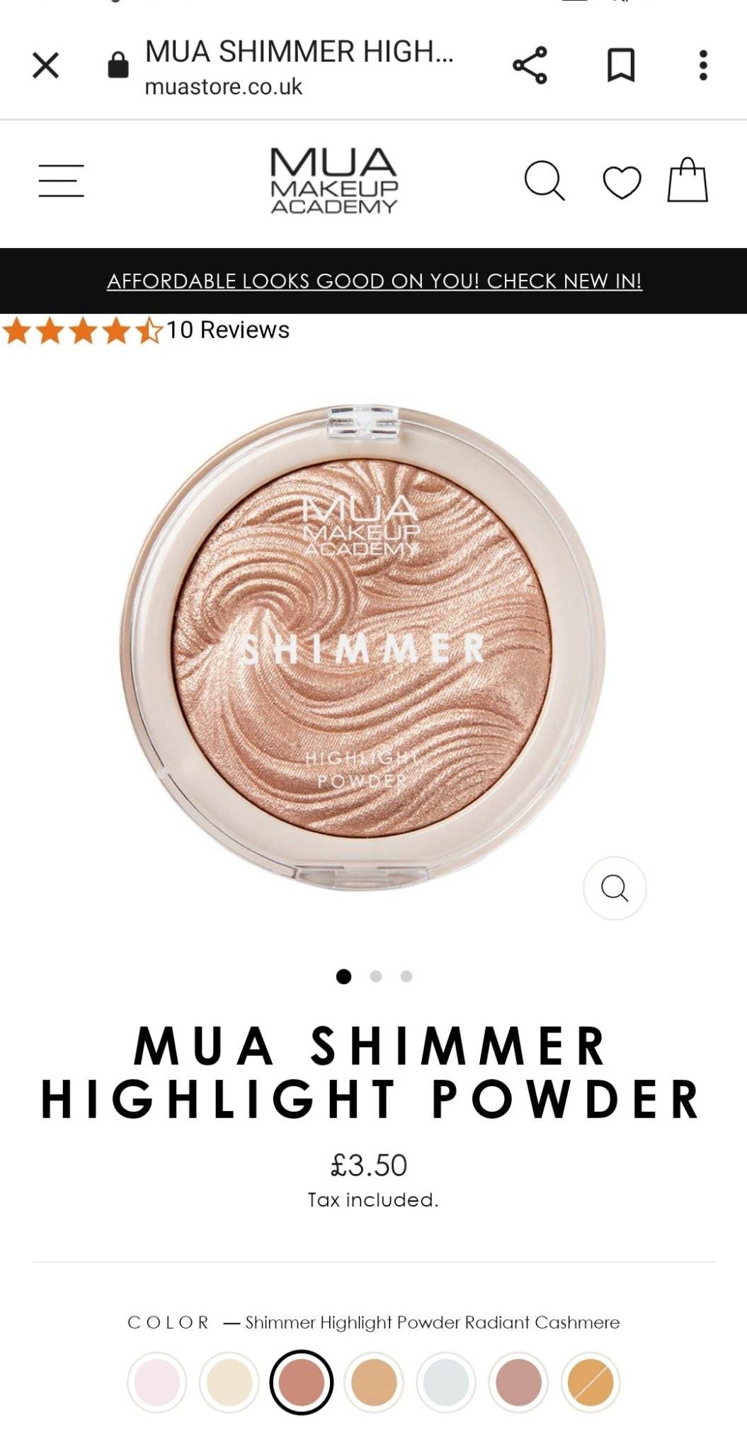 MUA Make Up Academy Shimmer Highlights Powder - International Mall Pull-out