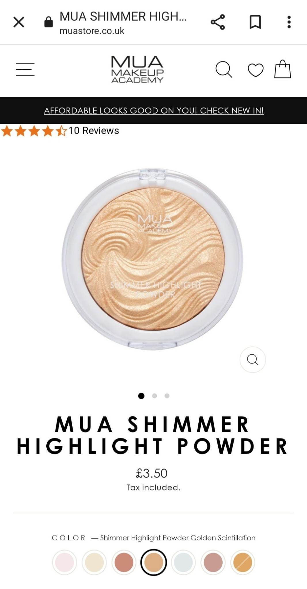 MUA Make Up Academy Shimmer Highlights Powder - International Mall Pull-out