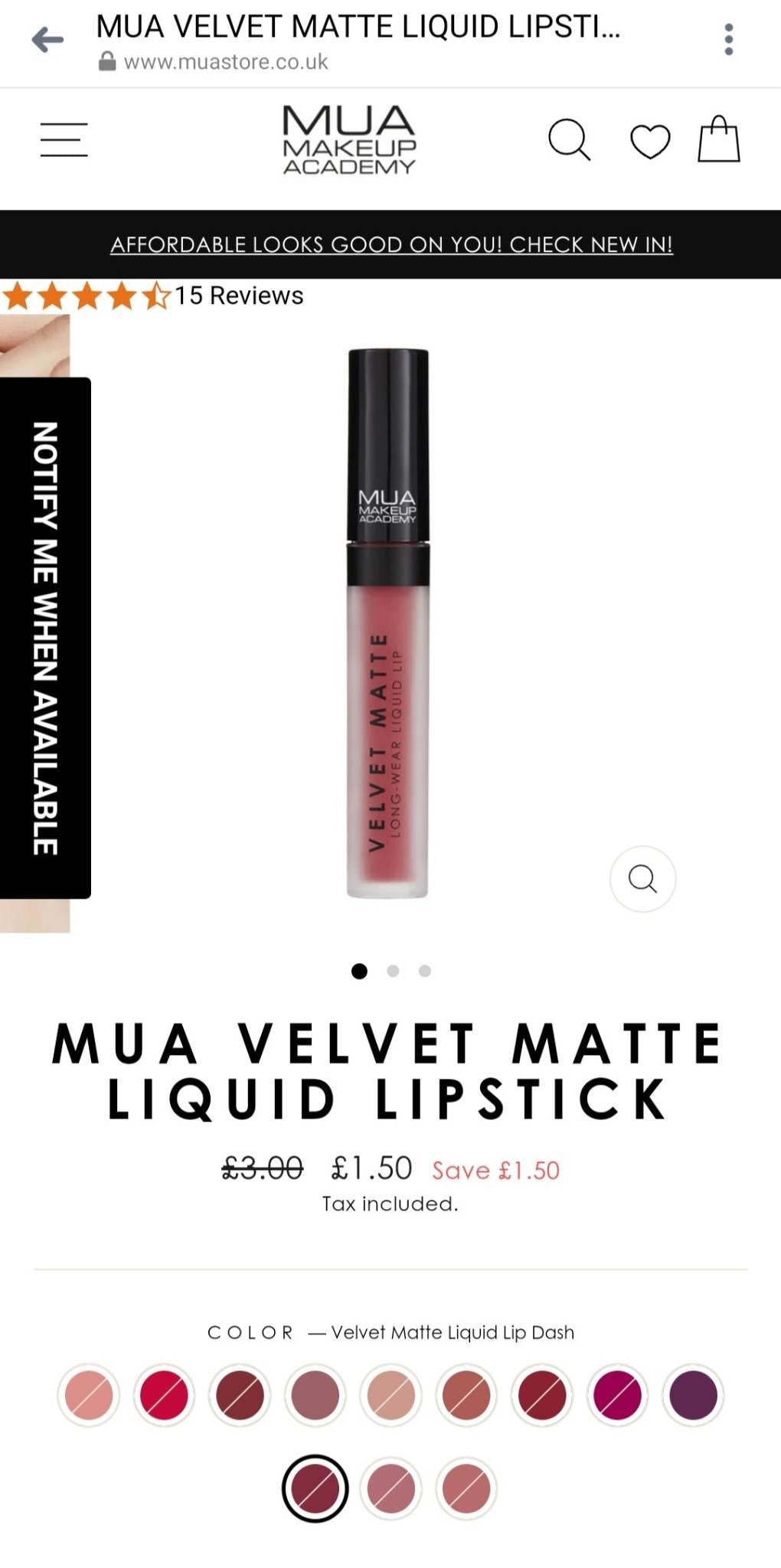 MUA Make Up Academy Velvet Matte Liquid Lip -International Mall Pull-out