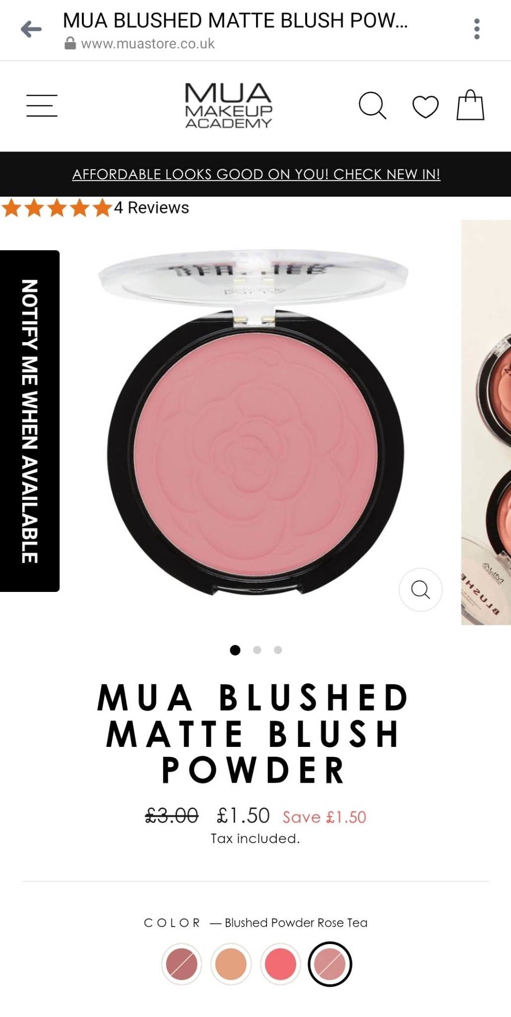 MUA Make Up Academy Blushed Matte Blush Powder - International Mall Pull-out