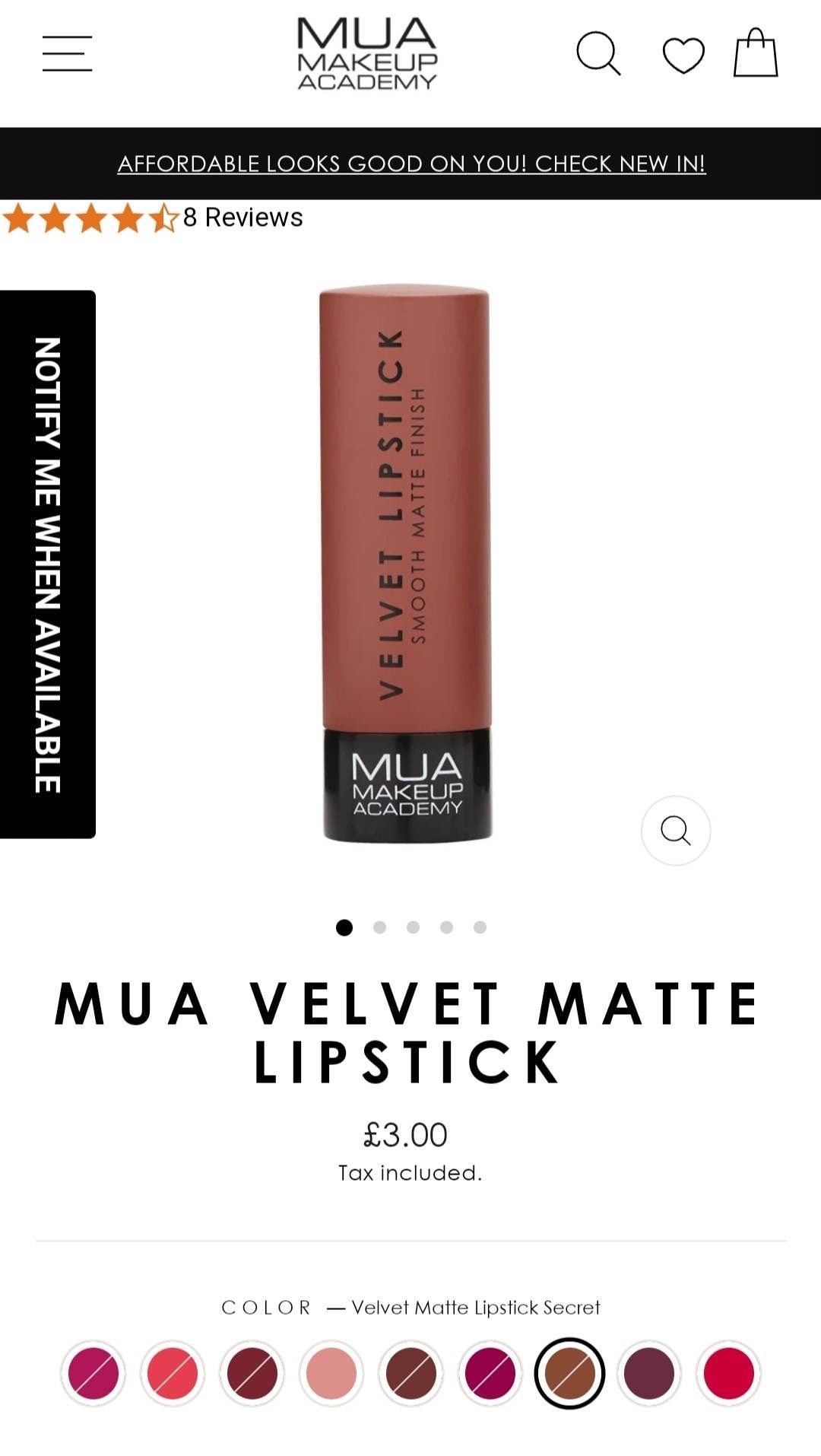 MUA Makeup Academy Matte Lipstick - International Mall Pull-out