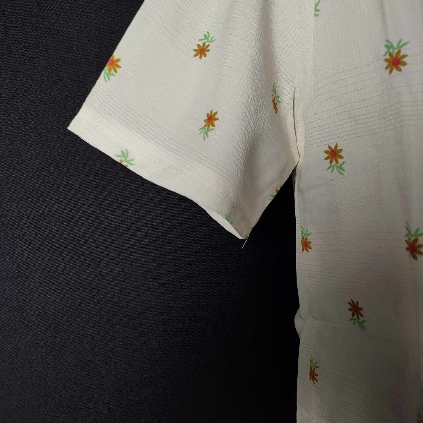 (Y4LEM)Women 's Short Sleeve Floral Shirt - Size: 160cm