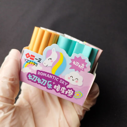 6 Pcs Pencil Sky Eraser Cartoon Models