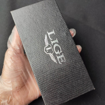 Lige Metal Watch Chronograph W/Box - Black Strap