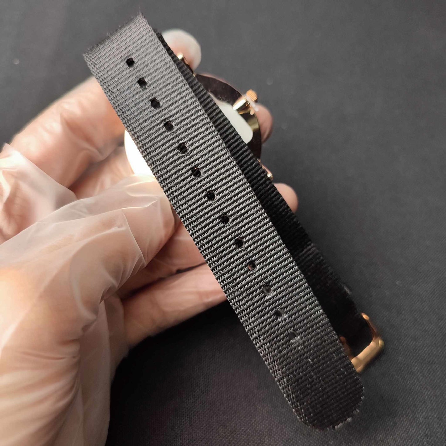 Hannah Martin Canvas Watch W/Box - Black Strap