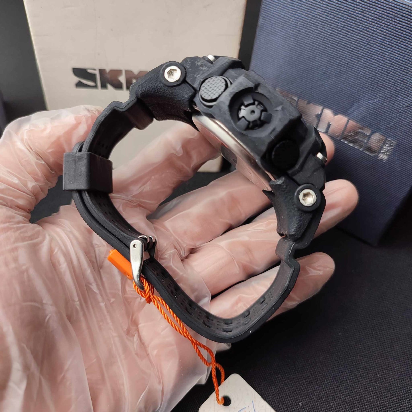 Skmei Rubber Digital Watch W/Box - Black/Blue