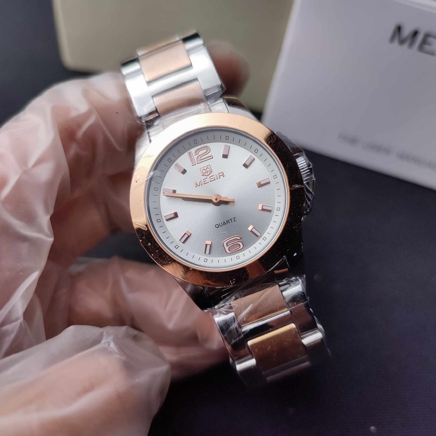 Megir MS5006 Round Steel Watch W/Box