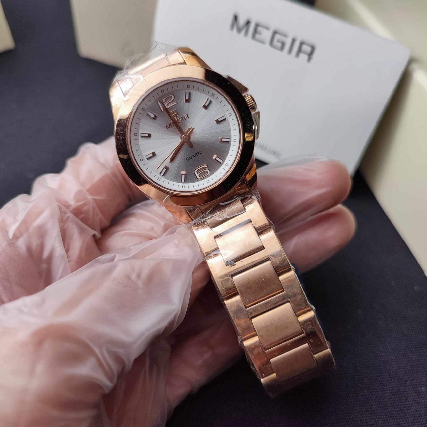 Megir MS5006 Round Steel Watch W/Box