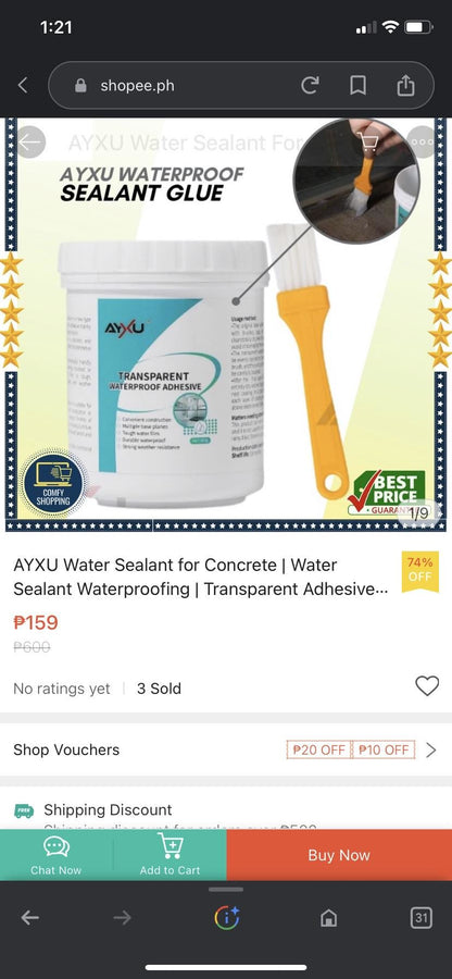 Ayxu Transparent Waterproof Adhesive - 300g